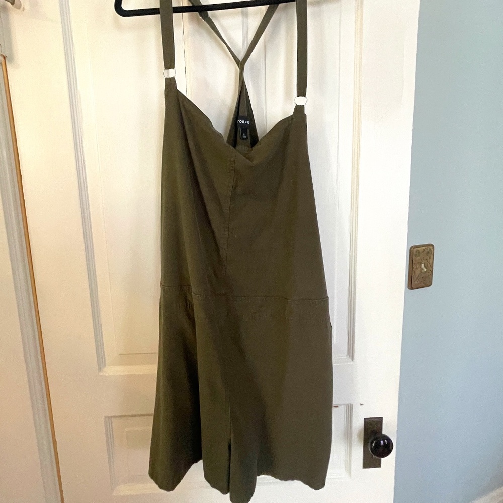 Army Green Overall Shorts